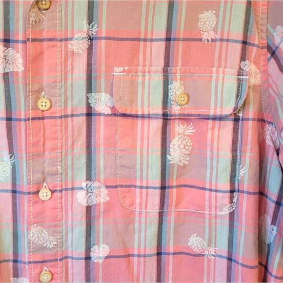 Tommy Bahama Red Plaid Pineapple Button Down Shirt - Picture 4 of 6